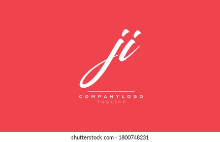 Alphabet letters Initials Monogram ji,ij,j and i,scripted