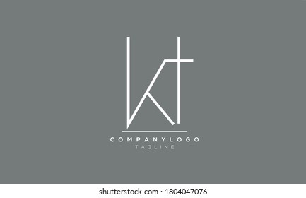 Alphabet letters Initials Monogram KT,TK,K and T