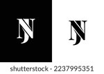 Alphabet letters Initials Monogram logo NJ. Illustration vector