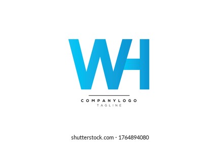 Letras alfabéticas Iniciales Monograma WH y HW
