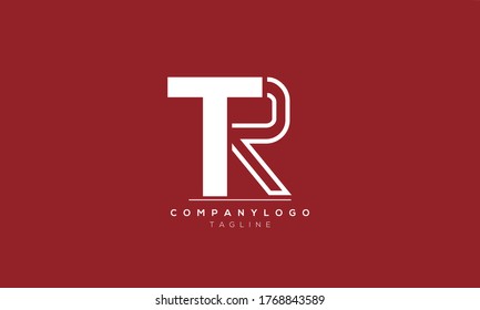 Letras alfabéticas Iniciales logotipo de monograma TR, RT, R y T