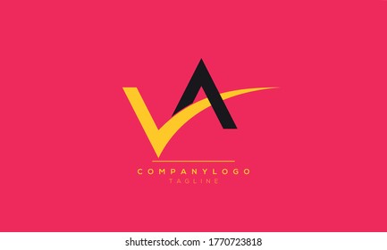 Alphabet letters Initials Monogram logo VA,AV,V and A tick