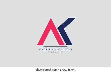 Alphabet letters Initial Monogram Logo AK, KA, A und K