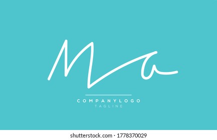 Alphabet letters Initials Monogram logo ma,am,m and a scripted