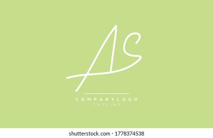Alphabet letters Initials Monogram logo AS,SA,A and S scripted