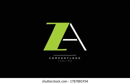 Alphabet letters Initials Monogram logo ZA,AZ,Z and A