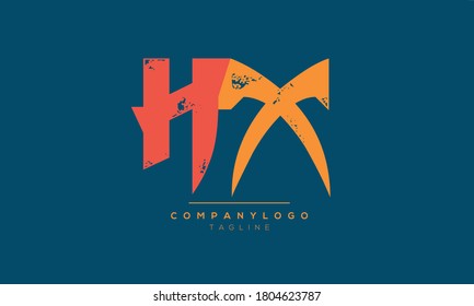 Alphabet Buchstaben Initial Monogram Logo HX, XH, X und H