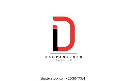 Alphabet letters Initials Monogram logo DI, ID, D and I