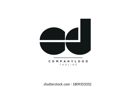 Letras alfabéticas Iniciales logotipo de monograma AD, DA, A y D