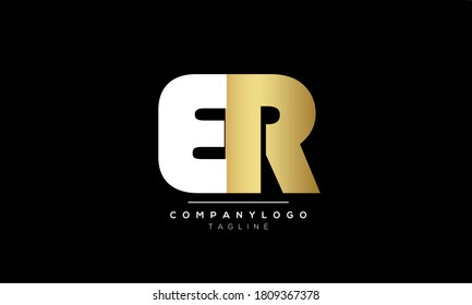 Alphabet letters Initials Monogram logo ER,RE,E and R