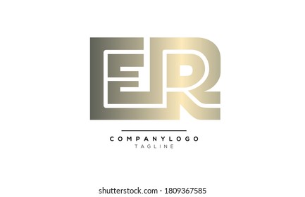  Alphabet letters Initials Monogram logo ER,RE E and R