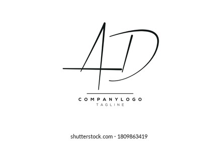 Alphabet letters Initials Monogram logo AD,DA,A and D