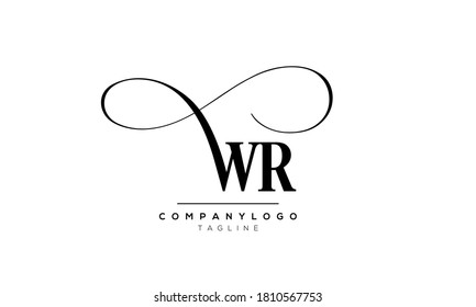 Alphabet letters Initials Monogram logo WR,RW,W and R