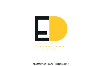 Alphabet letters Initials Monogram logo ED,DE