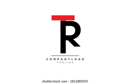 Letras alfabéticas Iniciales logotipo de monograma TR, RT, T y R