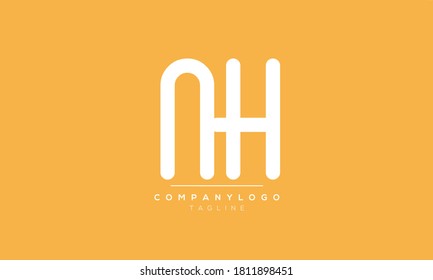 Alphabet letters Initials Monogram logo NH,HN