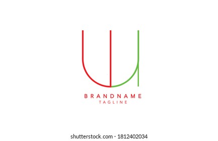 Alphabet letters Initials Monogram logo VU, UV LETTER, VU INITIAL, V and U