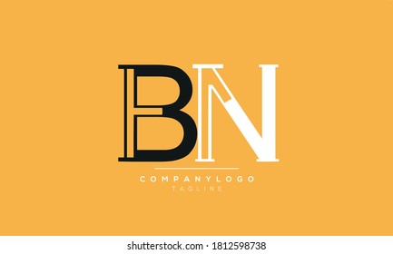Alphabet letters Initial Monogram Logo BN,NB