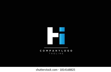 Letras alfabéticas Iniciales Logotipo Monograma hi,ih,h e i