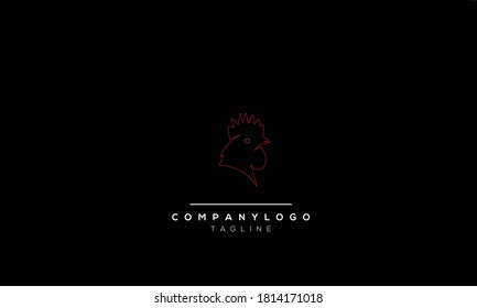 Letras alfabéticas Iniciales Logo Monograma pollo, gallo,gallina