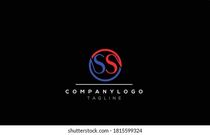Letras alfabéticas Iniciales Monograma SS, S Y S