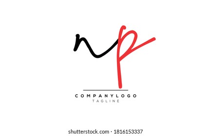 Alphabet letters Initial Monogram Logo NP, PN, N und P