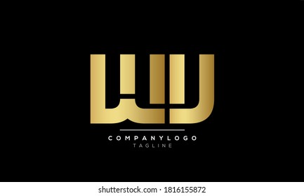 Alphabet letters Initials Monogram logo WU,UW