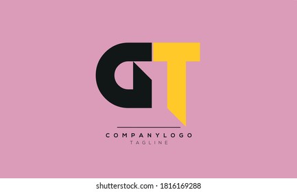 Letras alfabéticas Iniciales Logotipo de monograma GT, TG, G y T