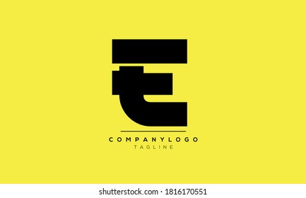 Alphabet letters Initials Monogram logo ET,TE,E and T.