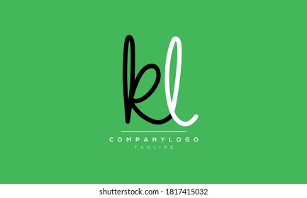 Letras alfabéticas Iniciales Monograma KL, LK, L y K