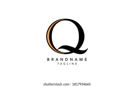 Alphabet letters Initial Monogram Logo CQ, CQ LETTER, QC Initial, C und Q