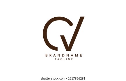Alphabet letters Initials Monogram logo CV, CV LETTER, VC Initial, C and V
