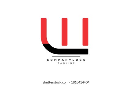 Letras alfabéticas Iniciales Logotipo Monograma LW,WL