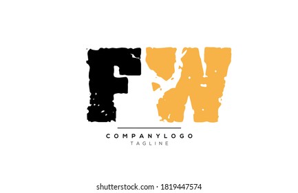 Letras alfabéticas Iniciales Logotipo Monograma FW, WF, F y W