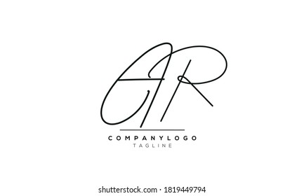 Alphabet letters Initials Monogram logo AR,RA,A and R.