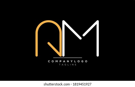 Alphabet letters Initials Monogram logo AM,MA,A and M