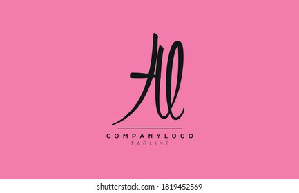 Alphabet letters Initial Monogram Logo AL, LA A und L