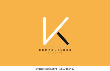  Alphabet letters Initials Monogram logo VK,KV,K and V