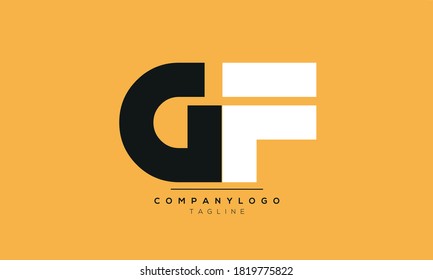 Letras alfabéticas Iniciales Logotipo Monograma GF,FG,G y F