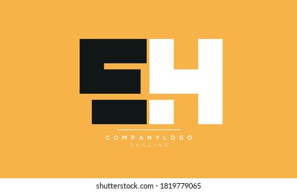 Alphabet letters Initials Monogram logo EH,HE,E and H