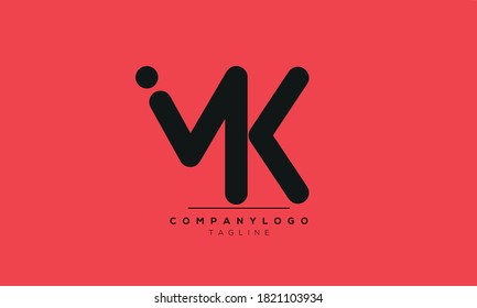 Letras alfabéticas Iniciales Monograma MK,KM