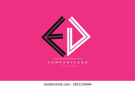 Alphabet letters Initials Monogram logo ED,DE