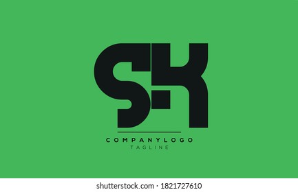 Alphabet letters Initials Monogram logo SK,KS