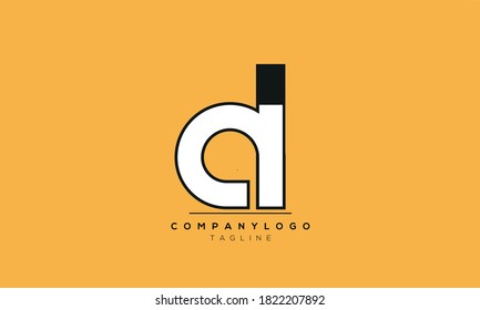 Letras alfabéticas Iniciales Monograma da, ad,d y a
