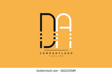 Alphabet letters Initial Monogram logo DA, AD