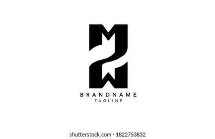 Alphabet letters Initials Monogram logo MWZ, MWZ INITIAL, M and W and Z