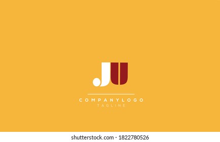 Letras alfabéticas Iniciales Logo Monograma ju,uj ,j Y u
