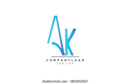 Alphabet letters Initial Monogram Logo AK, KA