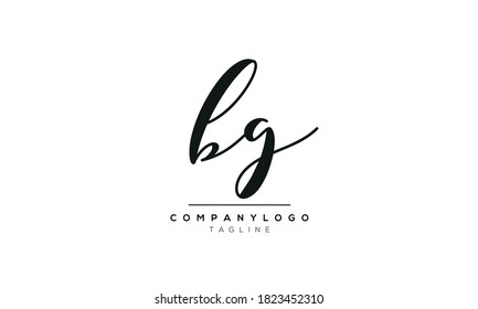 Letras alfabéticas Iniciales Logotipo de monograma bg, gb, b y g