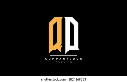 Alphabet letters Initials Monogram logo QD,DQ